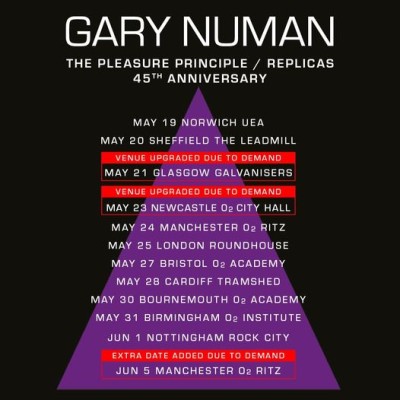 UP DATE 45th Anniversary UK tour of ‘The Pleasure Principle’ and ‘Replicas’