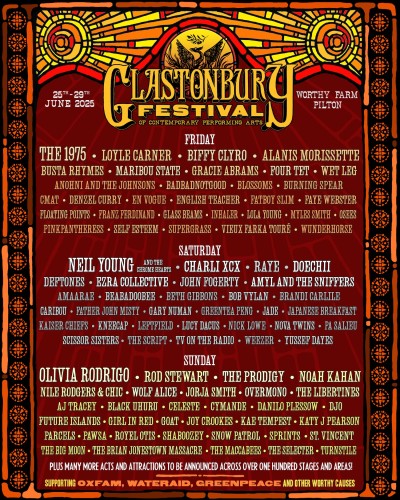 Glastonbury 2025 line-up