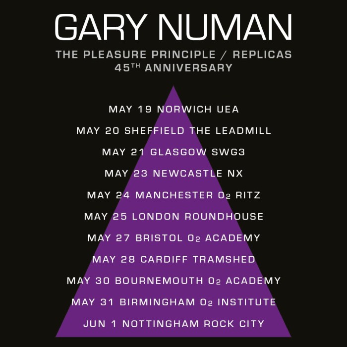 45th Anniversary UK tour of ‘The Pleasure Principle’ and ‘Replicas’